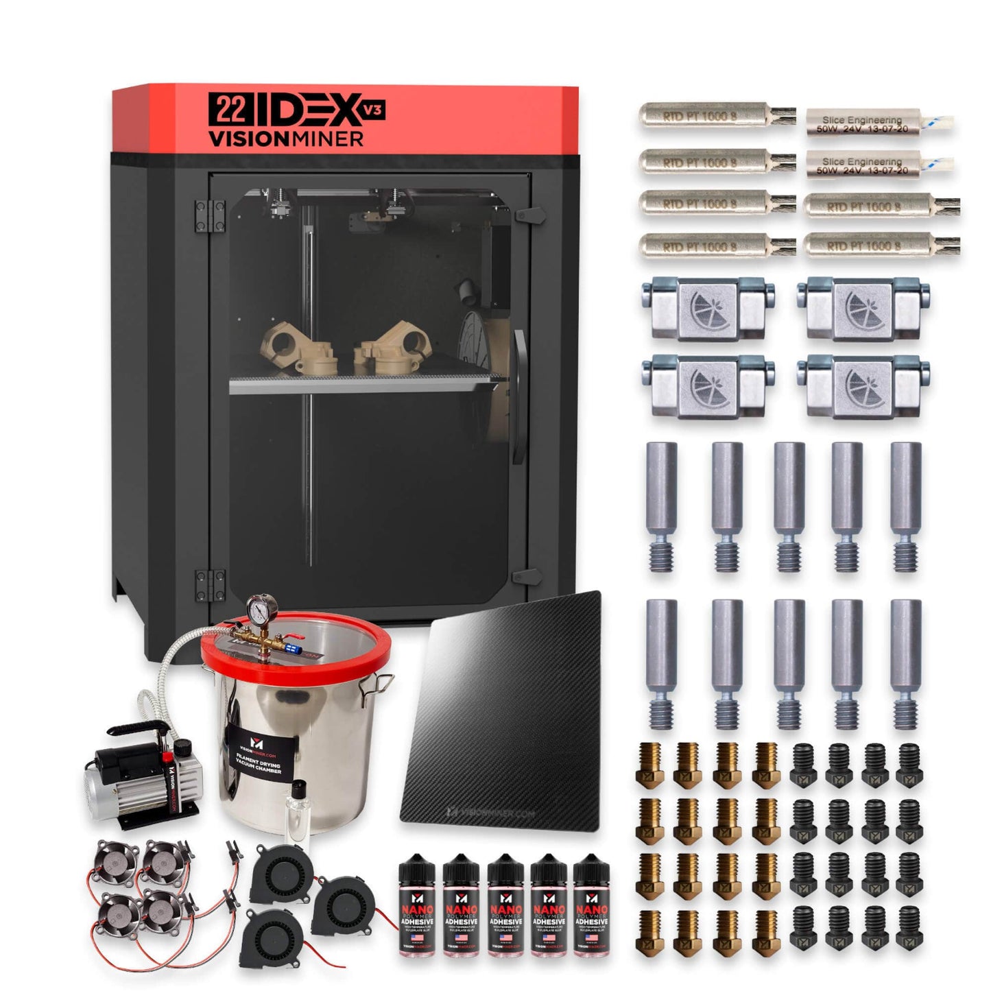 VISION MINER 22 IDEX V3 High-Temp Industrial Grade FDM 3D Printer 22IDEXV3