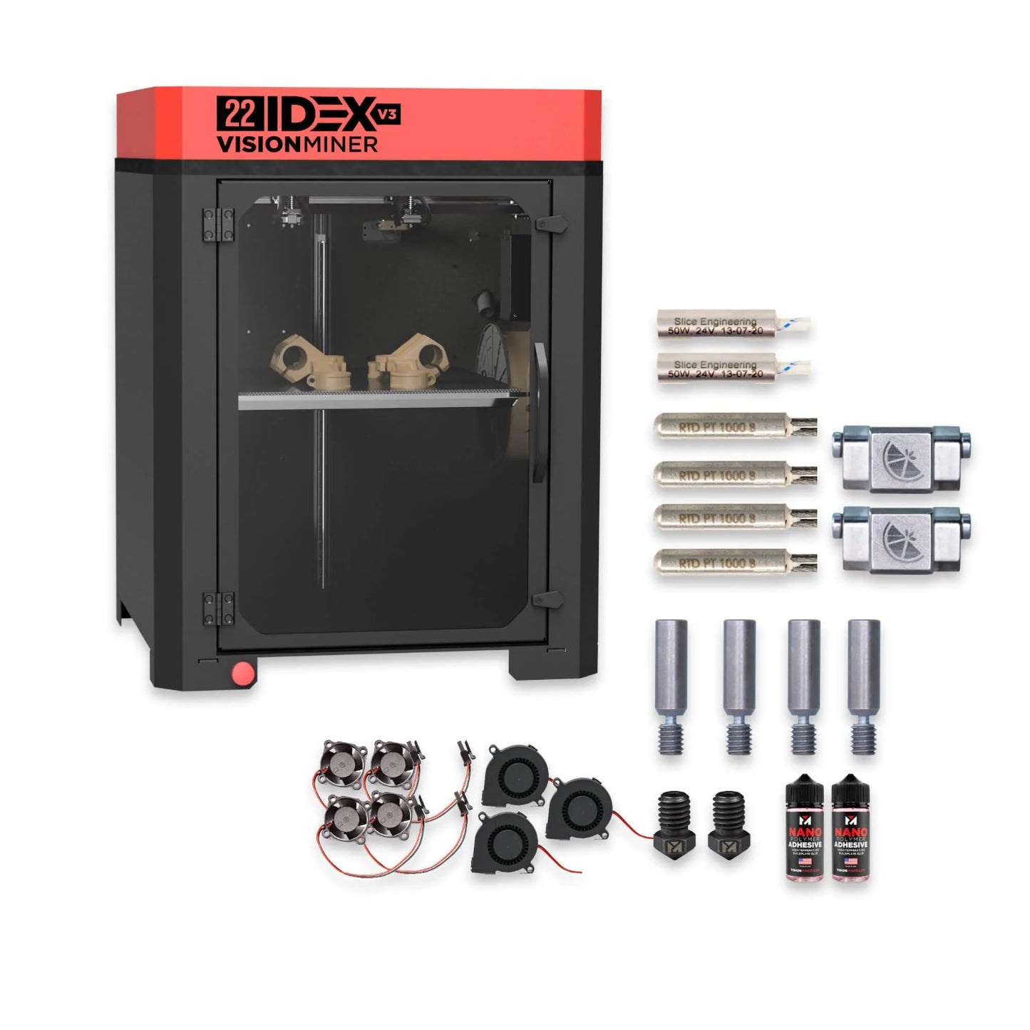 VISION MINER 22 IDEX V3 High-Temp Industrial Grade FDM 3D Printer 22IDEXV3