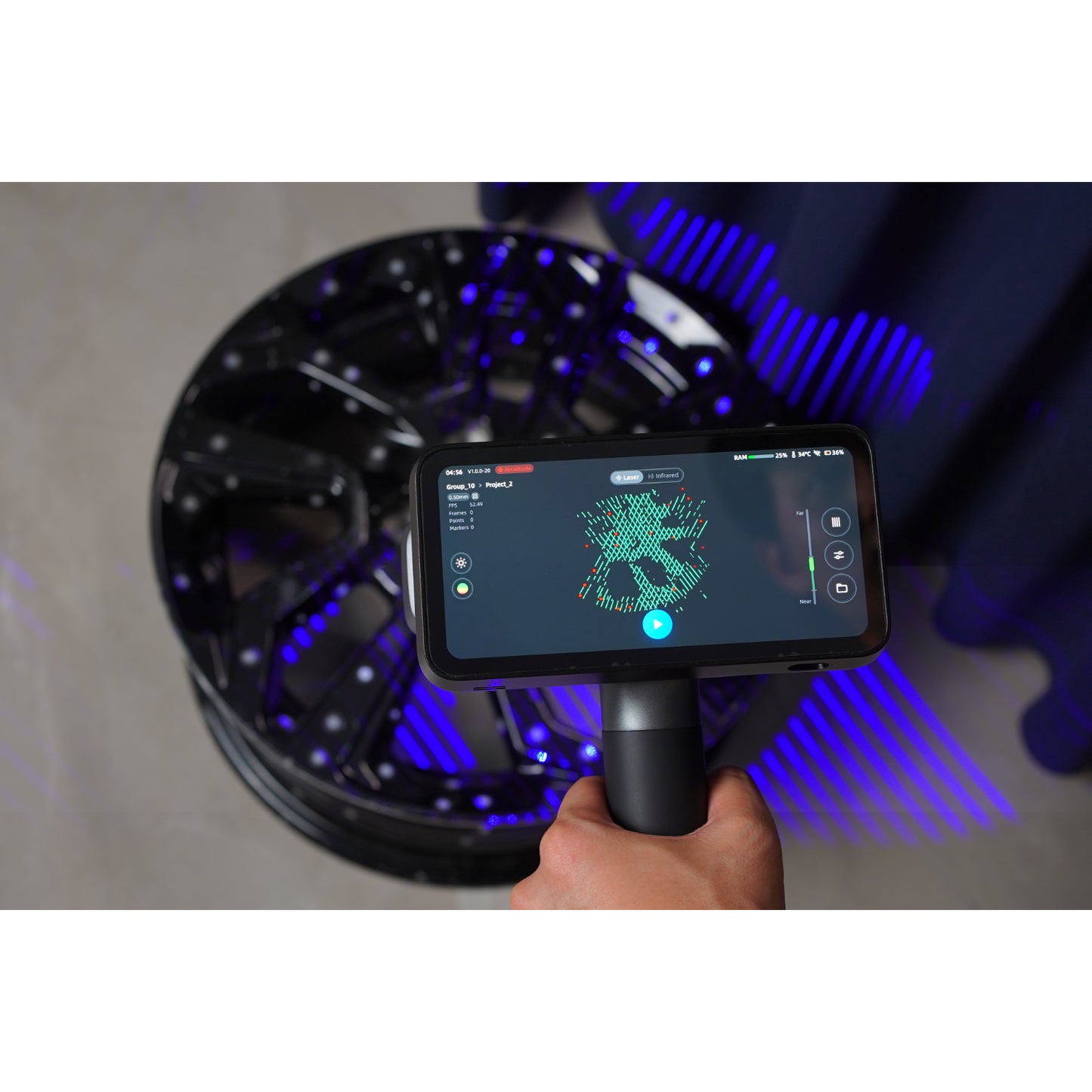 EinScan Rigil Tri-Mode Blue Laser-Infrared 3D Scanner BD.202506.007
