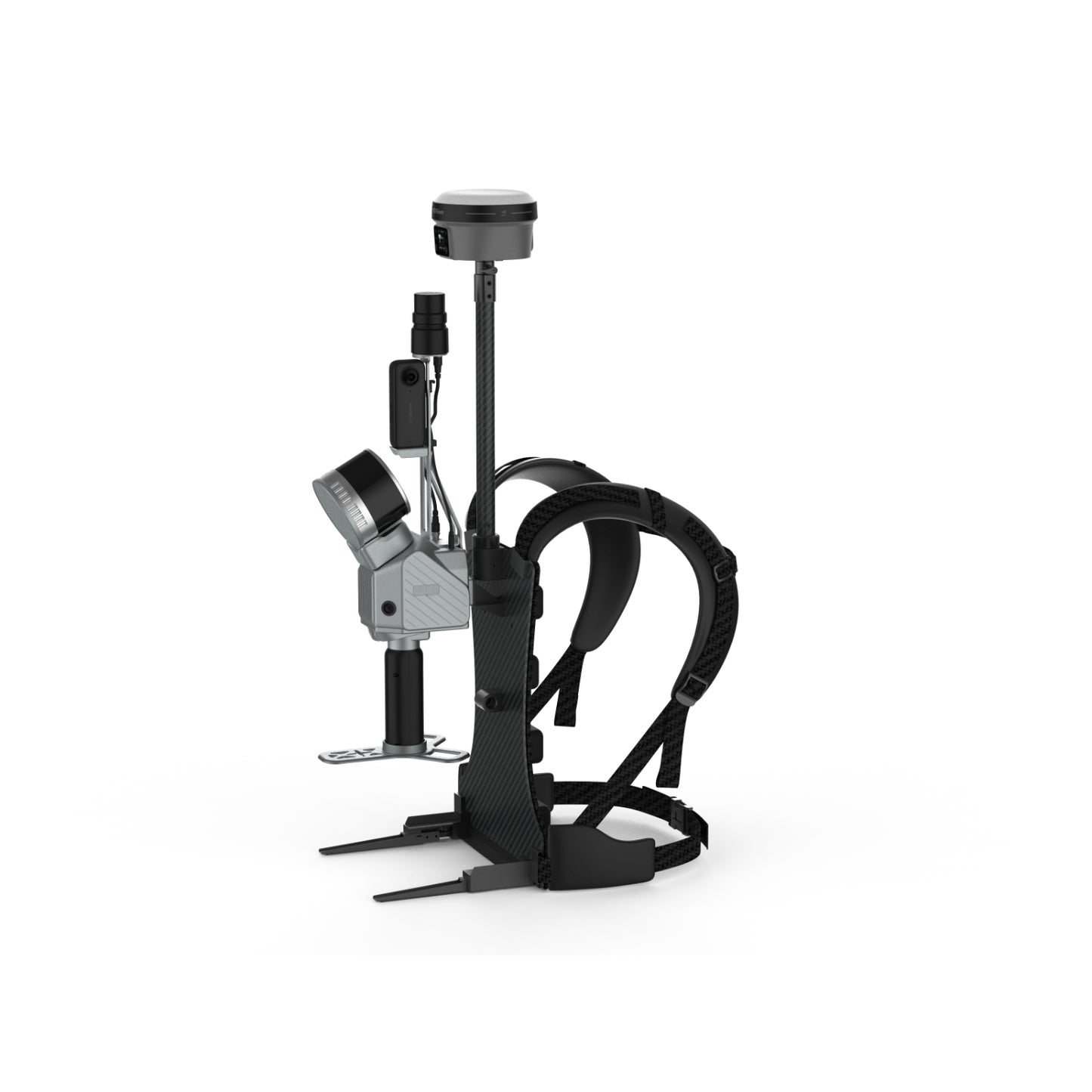ledt side step view of FJ Dynamics Trion RTK Backpack – weather-resistant GNSS carrying bag for Trion S2 and P2 receivers