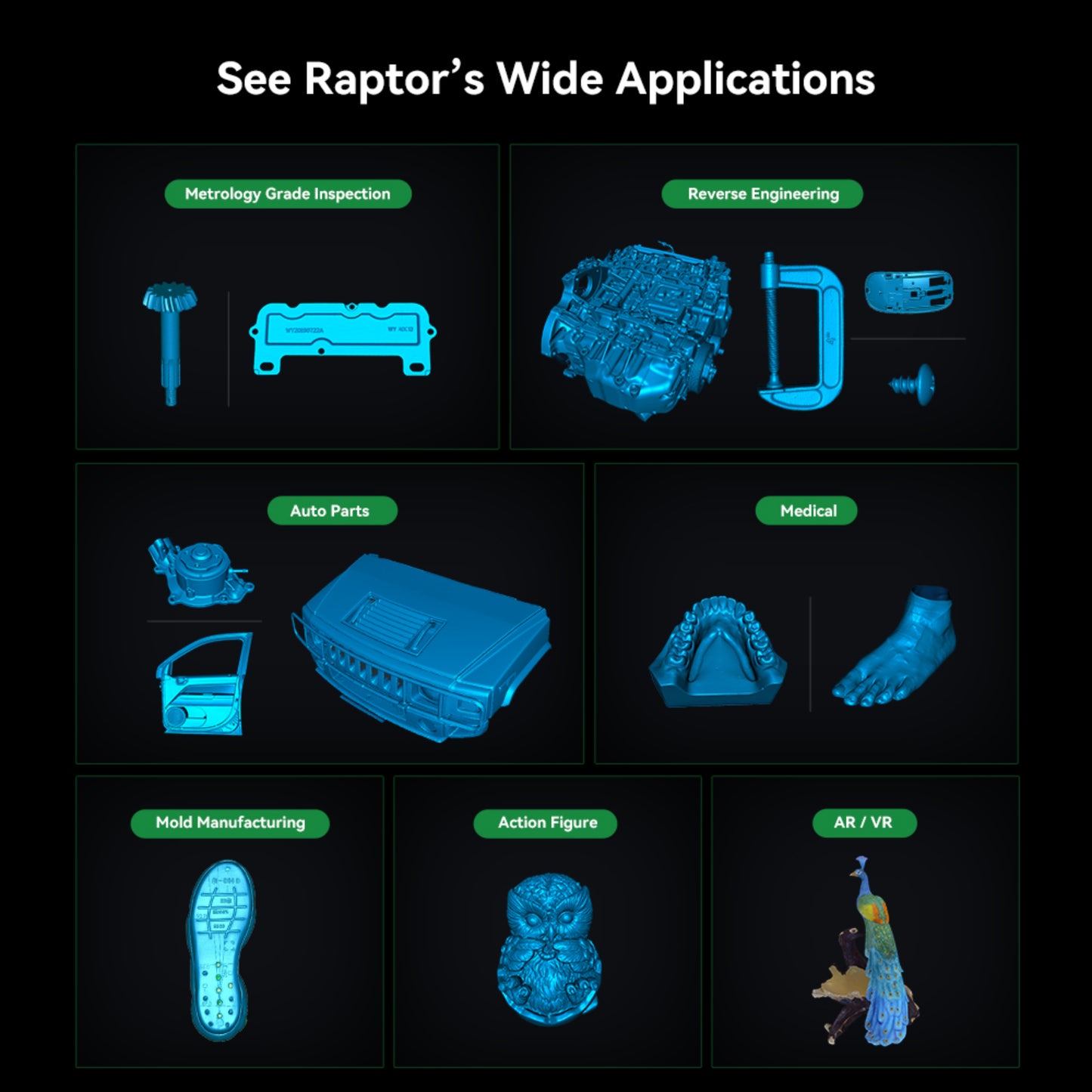 Creality CR-Scan Raptor Metrology-Grade Handheld 3D Scanner