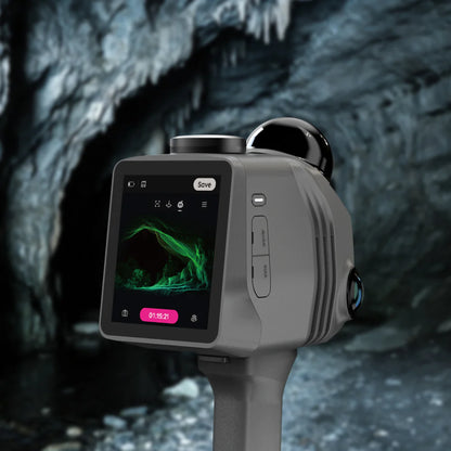 3DMakerPro Raven used for Field Surveying Application for scanning inside of a cave and the currently displaying the scans on the in-device display