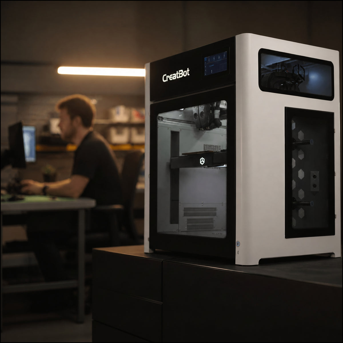 CreatBot D400 HS removable magnetic build platform and automatic bed-leveling system
