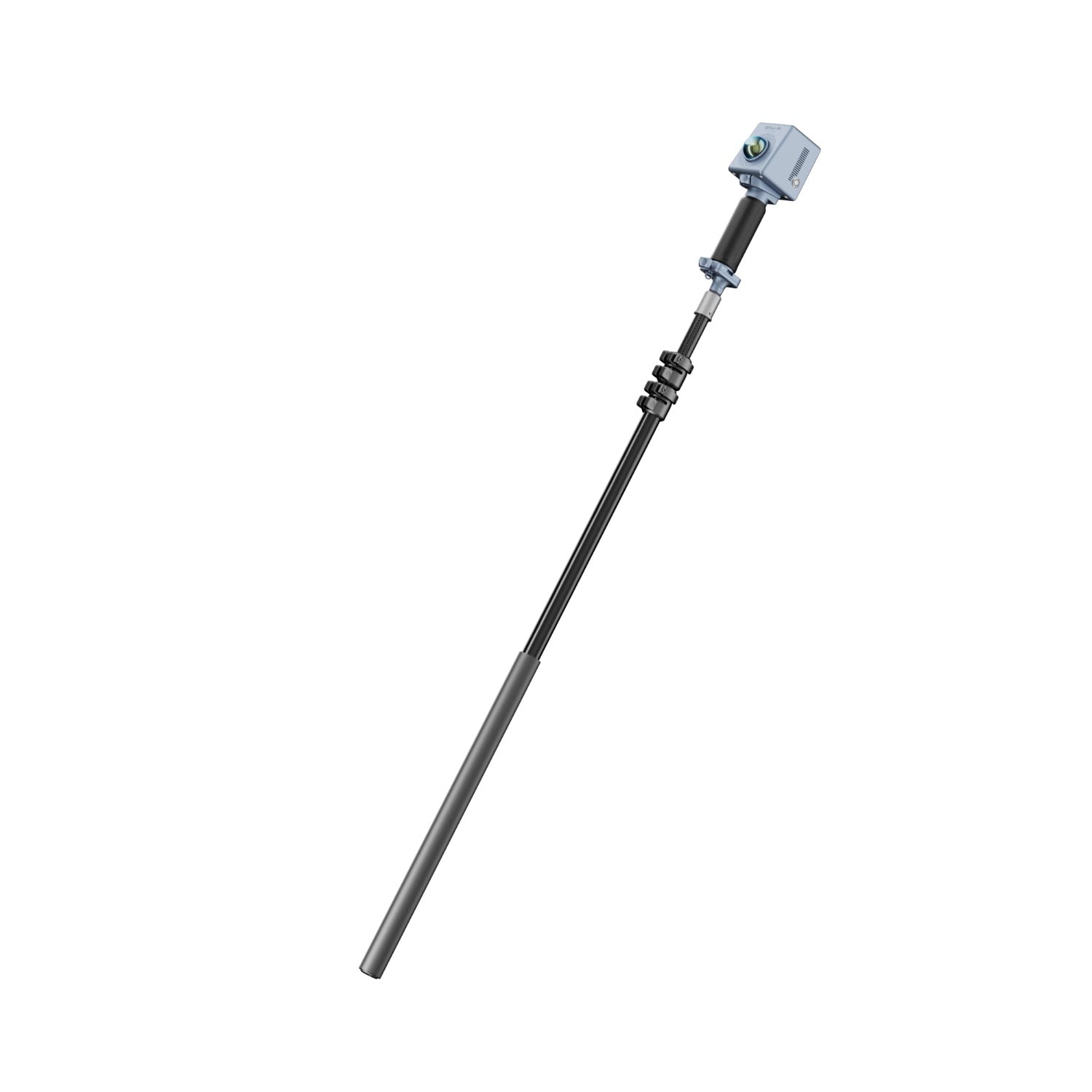 FJ Dynamics Trion P2 S2 Quick-Detach Extension Pole for GNSS surveying with the TRION P1 attached on top