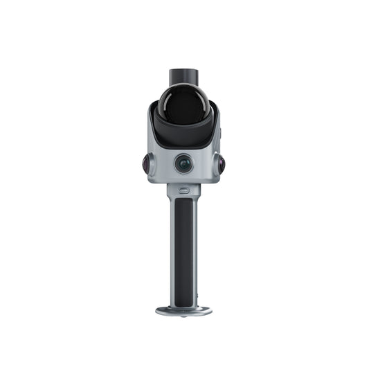 Front-side view of the FJD Trion X1 handheld LiDAR scanner with camera, LiDAR sensor and battery handle