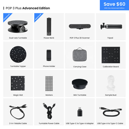 Revopoint POP 3 Plus Advanced Edition Handheld 3D Scanner POP3 PLUS-ADVANCED