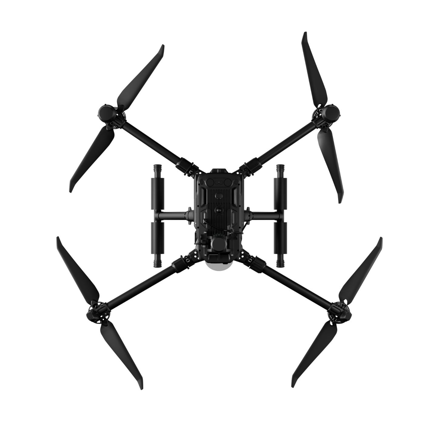 top view of the FJ Dynamics Trion S2 attached to DJI Drone using the FJ Dynamics Trion S2 Drone Mount with RTK module for aerial surveying