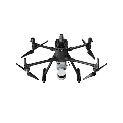 front topical view of the FJ Dynamics Trion S2 attached to DJI Drone  using the FJ Dynamics Trion S2 Drone Mount with RTK module for aerial surveying