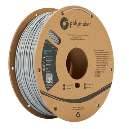 [RM-PL0341] Polymaker PolyLite PLA Filament (1.75 mm, 3 kg Spool, True Grey)