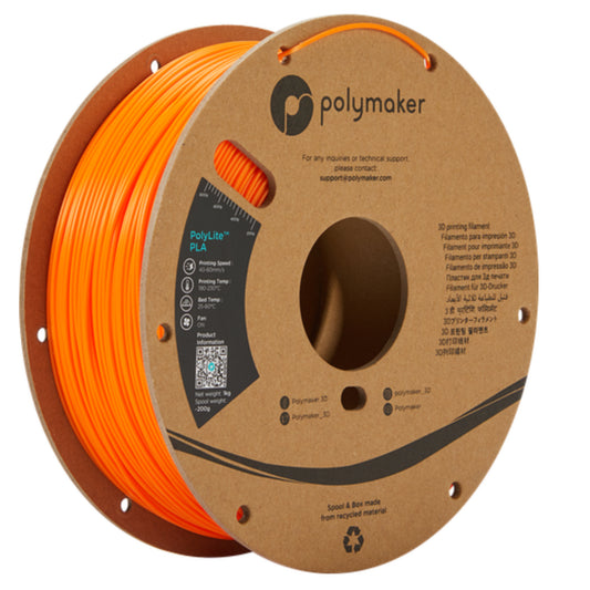 [RM-PL0235] Polymaker PolyLite PLA Filament (1.75 mm, 1 kg Spool, True Orange)