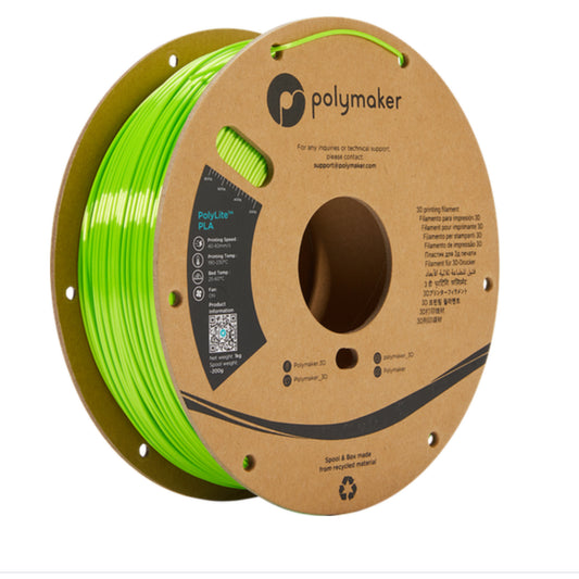 [RM-PL0375] Polymaker PolyLite PLA Filament (1.75 mm, 1 kg Spool, Silk Lime)