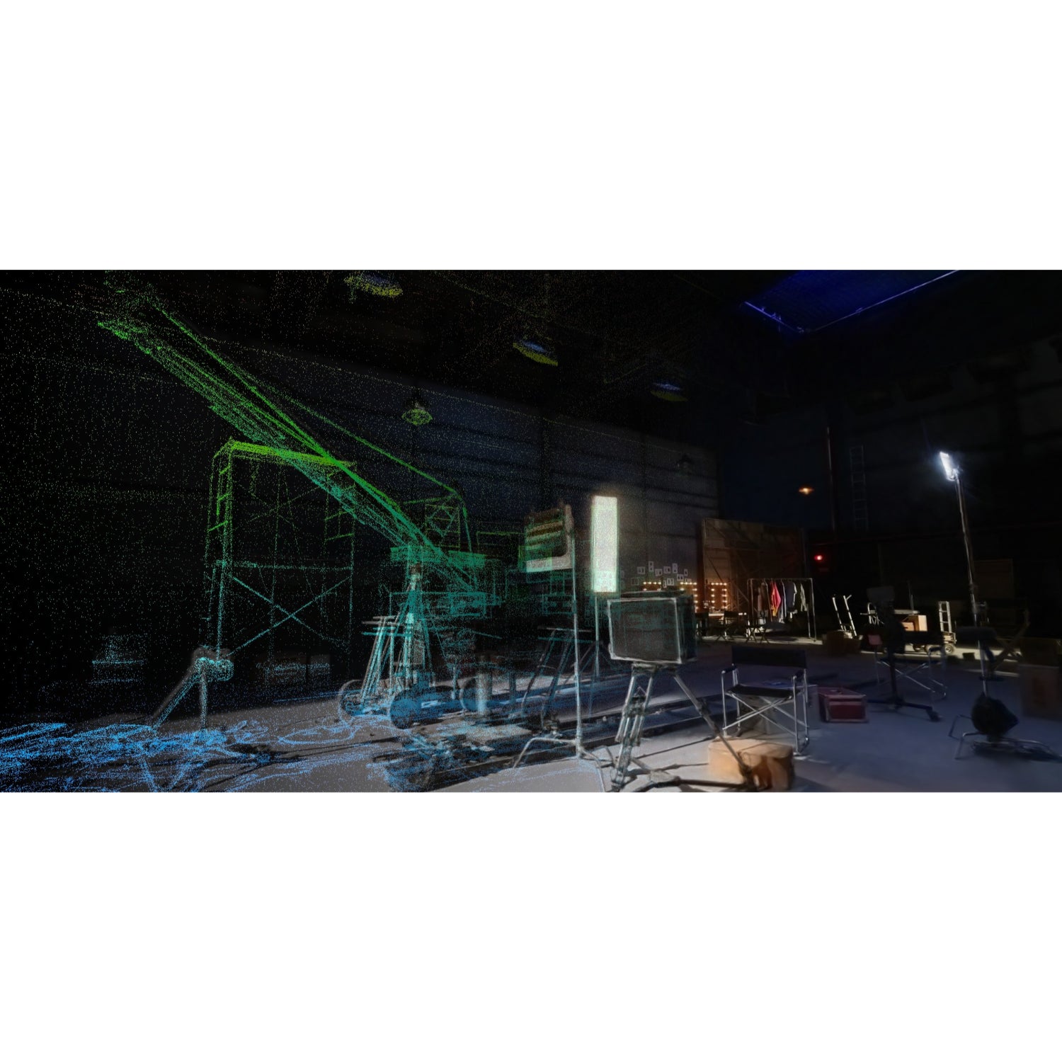 scan of a behind the scenes film set scanned by the XGRIDS Lixel L2 Scanner and working on it on the XGRIDS LCC Studio Software