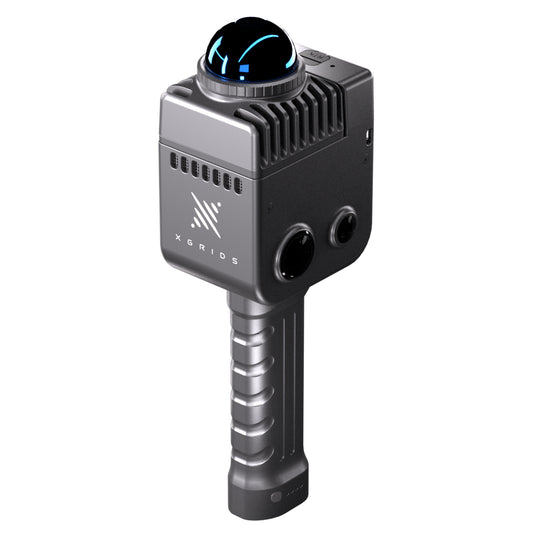 XGRIDS Lixel K1 handheld SLAM LiDAR scanner capturing colored 3D point clouds